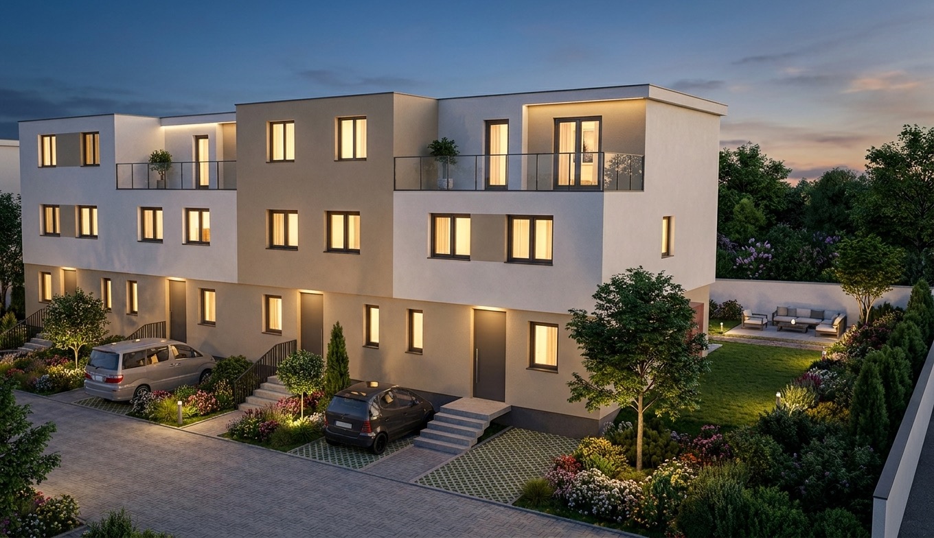Visualisierung des Neubauprojekts Glücksgarten Waldems